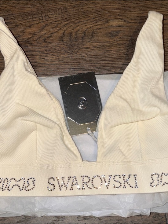 SKIMS Other - SKIMS × SWAROVSKI Cotton Rib Plunge Bralette & Brief Set